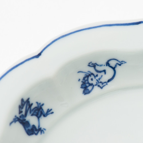 染付鳥獣戯画 輪花 4.5寸皿 手しごとの京焼 小皿 松斎窯 通販