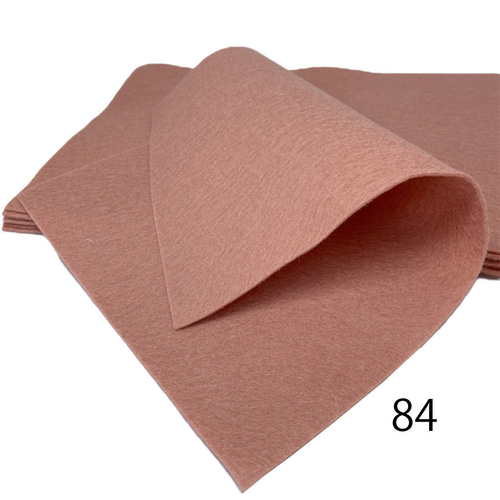 84 ライトコーラルピンク 100％ ウール フェルト15X20cm / 20X30cm 厚