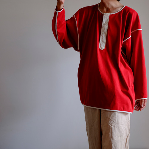 ビックヘンリーネック カットソー / パイピング /ハイゲージ コットン