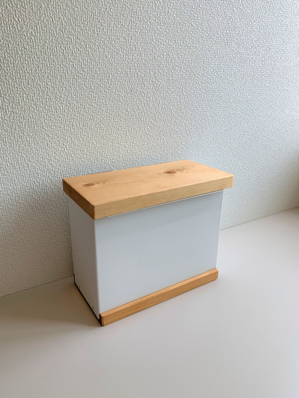 『夏の福袋』小型シェルフ　ホワイト　＆　蓋付サニタリーボックス　ホワイト 5枚目の画像