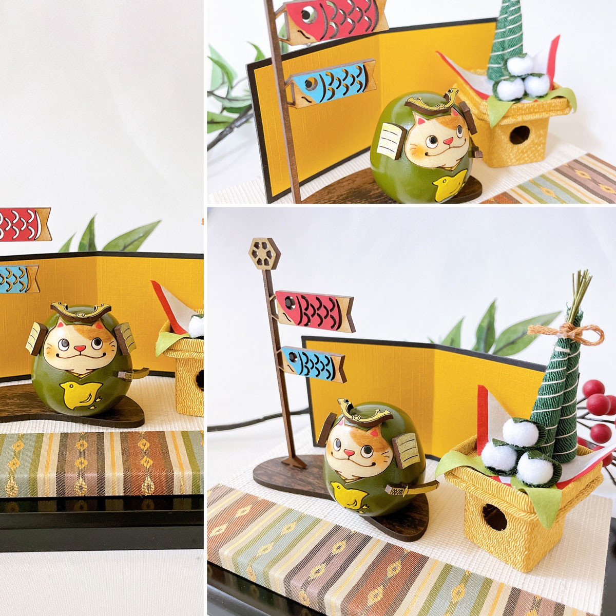 ねこ武者 【 千鳥 】 太鼓 ちまき セット 五月人形 コンパクト おしゃれ モダン 鯉のぼり こいのぼり