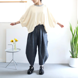 waffle knit balloon sleeve cut-sew 5枚目の画像