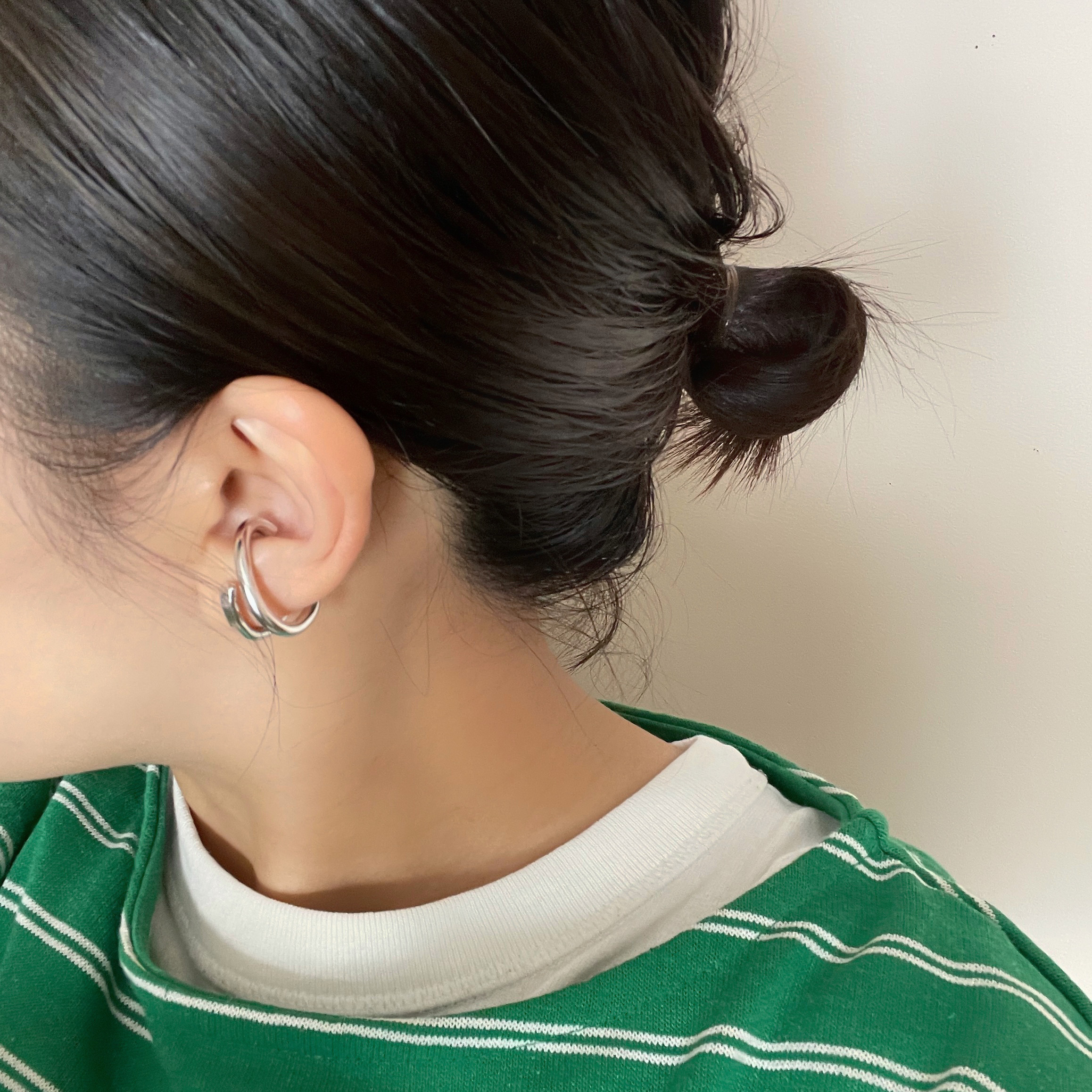 【silver】 double line earcuff