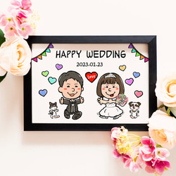 似顔絵 結婚式のウェルカムボード 3枚目の画像