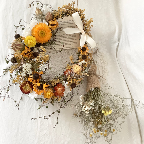 ミモザリース　ミモザスワッグ 楽天市場】ミモザのスワッグ＊タグ付き ドライフラワー スワッグ