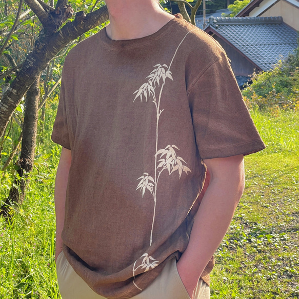 【ARTS&SCIENCE ヘンプ/バンブー　半袖シャツ】 ヘンプコットンTシャツ（半袖）【若竹】 柿渋染め Tシャツ みつる工芸