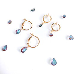 十一月誕生石黃玉：極光繡球花色神秘黃玉環狀耳環（14kgf、鈦等） 第10張的照片