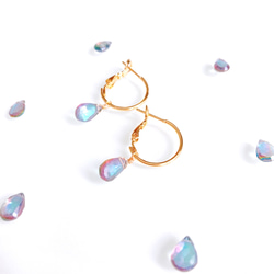 十一月誕生石黃玉：極光繡球花色神秘黃玉環狀耳環（14kgf、鈦等） 第5張的照片