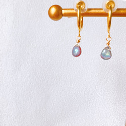 十一月誕生石黃玉：極光繡球花色神秘黃玉環狀耳環（14kgf、鈦等） 第8張的照片