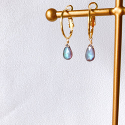 十一月誕生石黃玉：極光繡球花色神秘黃玉環狀耳環（14kgf、鈦等） 第7張的照片