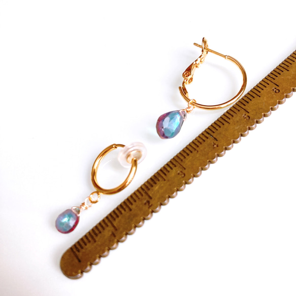 十一月誕生石黃玉：極光繡球花色神秘黃玉環狀耳環（14kgf、鈦等） 第9張的照片