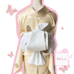 3way帯飾り【KASUMI】チャーム付きセット BLACK / 華むしん 和装小物 帯揚げ 帯飾り 浴衣 着物 7枚目の画像