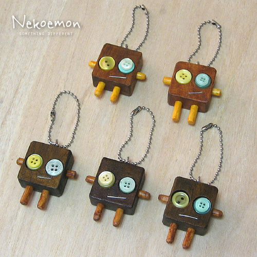 ちょぎぼ＞ ウッドロボットのボールチェーン マスコット