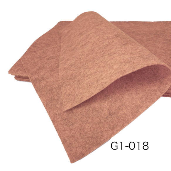 G1-018　サーモンミックス 100％ ウール フェルト 20X30cm 厚さ1㎜ 1枚目の画像