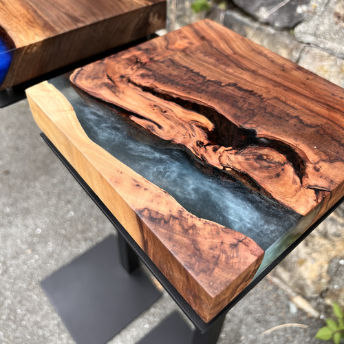 ウッドレジン スタンド サイドテーブル サイドテーブル 【 w i r e