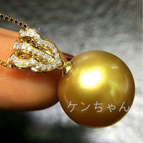 美品 大粒 14mm アコヤ 真珠 パール K18 ネックレス 40cm 箱5 古法金 