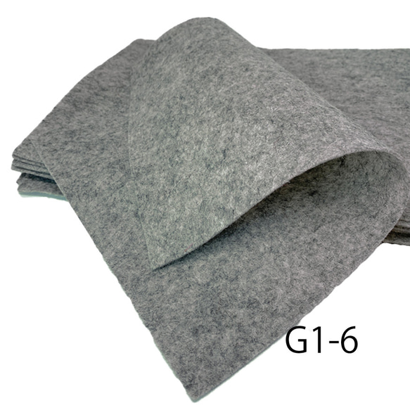 G1-6　グレーミックス 100％ウールフェルト 20X30cm 厚さ1㎜ 1枚目の画像