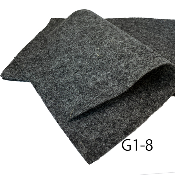 G1-8　濃グレーミックス 100％ ウール フェルト 20X30cm 厚さ1㎜ 1枚目の画像