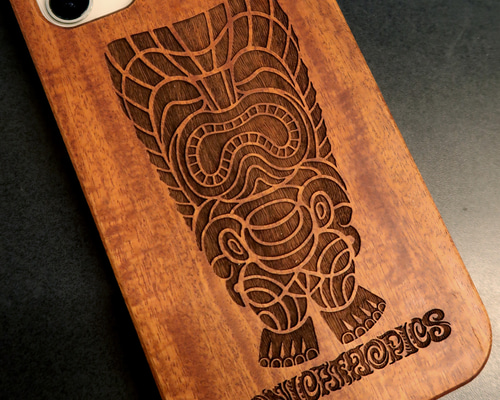 iPhone 【TIKI】アイフォンケース ウッドケース 木製 ティキ