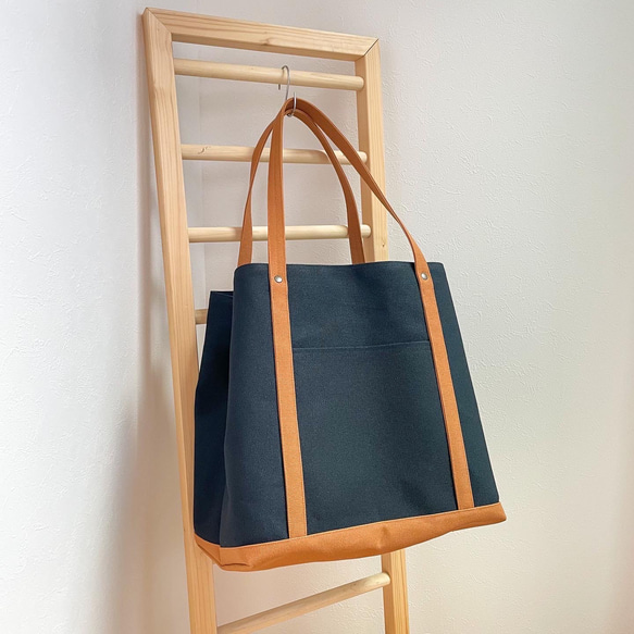 《受注生産》帆布の大きな鞄　/　【SHIKAKU TOTE】 9枚目の画像