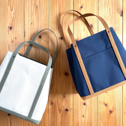 《受注生産》帆布の大きな鞄　/　【SHIKAKU TOTE】 1枚目の画像