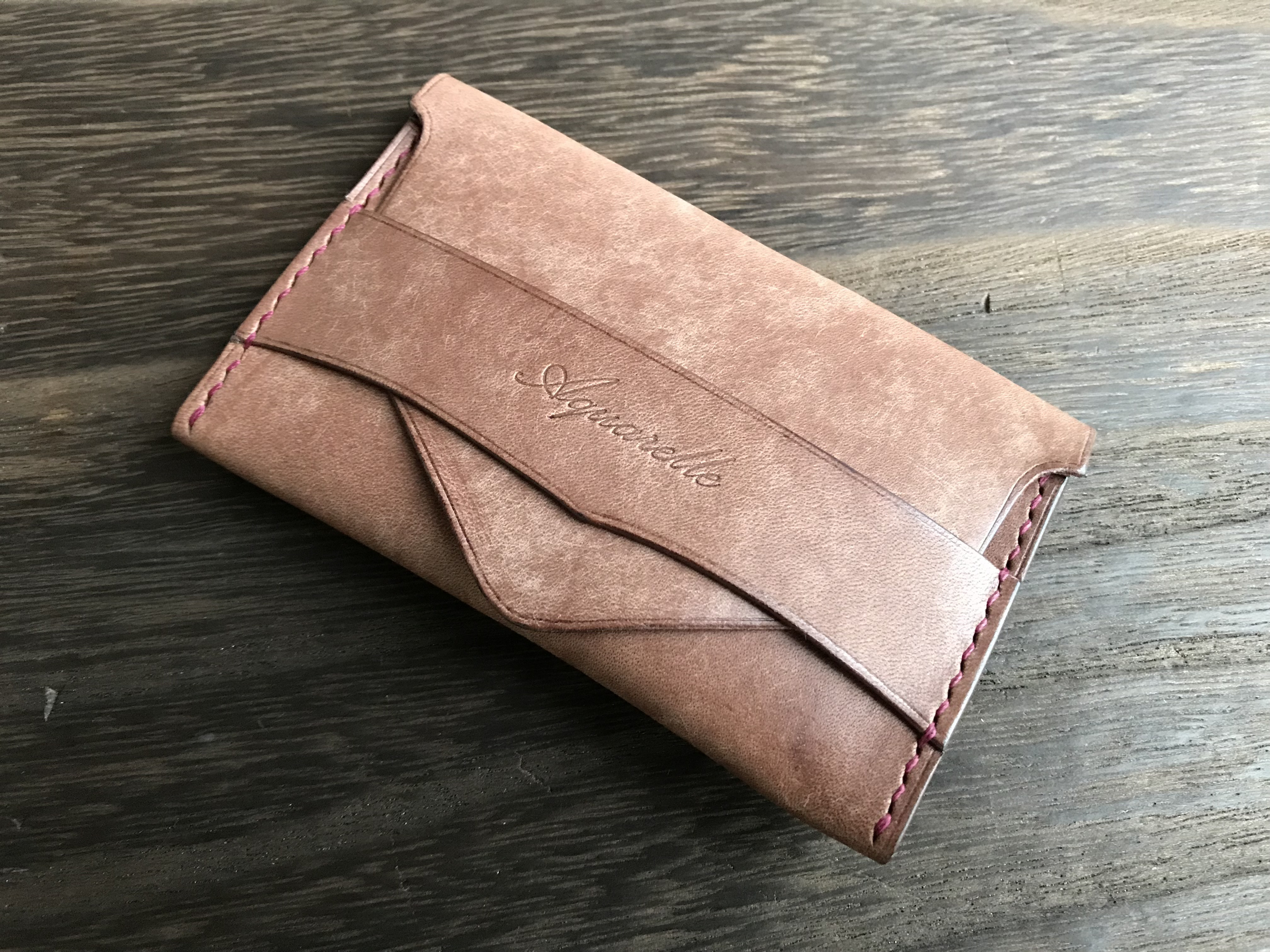 差し込み型名刺入れ　イタリアンレザー　Choco