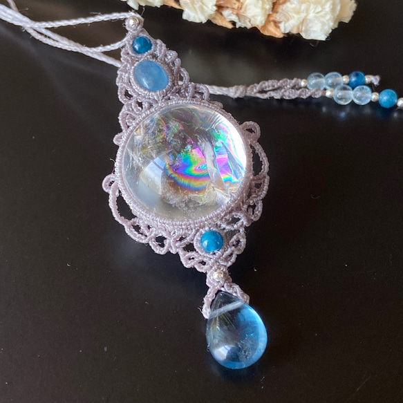 アイリスクォーツ×アクアマリン×ブルーグリーンフローライト  