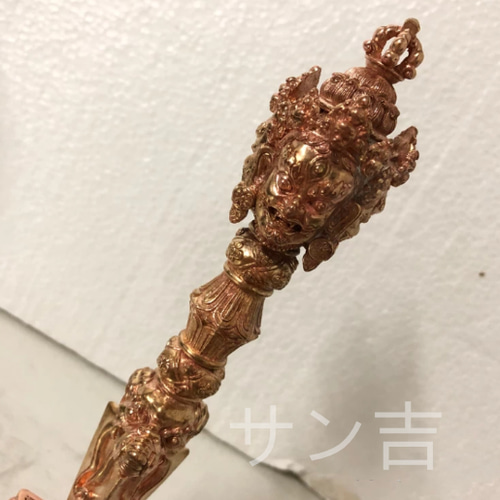 チベット仏教法器 金鋼撅 金剛杵 密教法具 紫銅製 17.5cm その他アート 