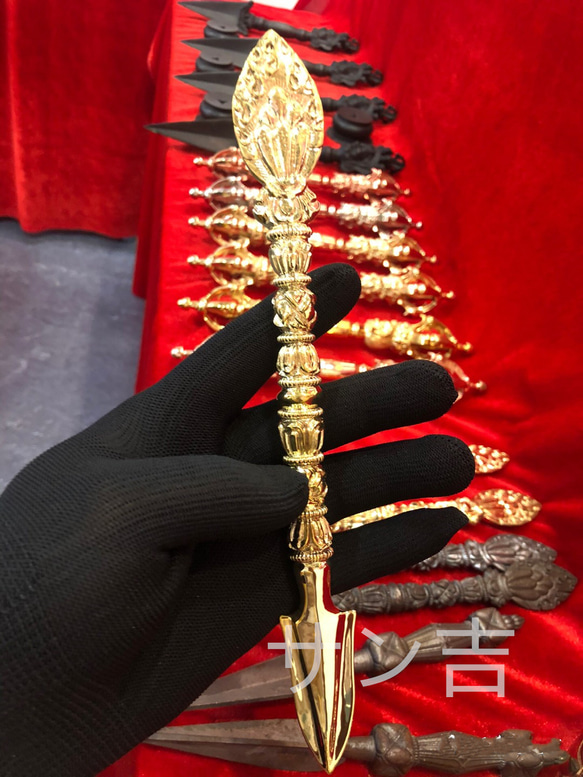 チベット仏教法器 財神矢 如意宝撅 金剛杵 真鍮製 密教 vajra 24cm 