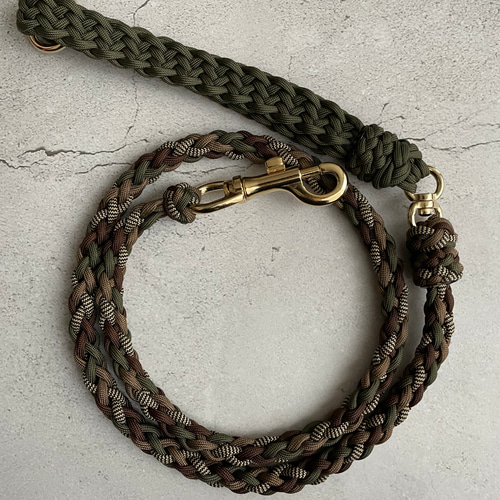 パラコード回転カン付き 8つ編リード 小型犬・中型犬・大型犬 リード