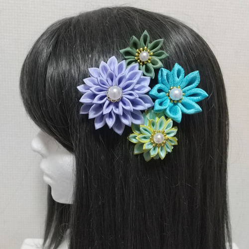 髪飾り 浴衣髪飾り ヘアアクセサリー 髪飾り紫 夏祭り髪飾り 盆踊り髪