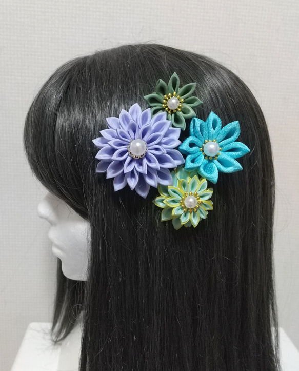 髪飾り 浴衣髪飾り ヘアアクセサリー 髪飾り紫 夏祭り髪飾り 盆踊り髪