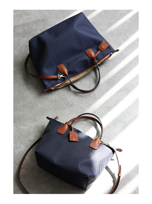 オリジナルデザインナイロンレザートートバッグ 