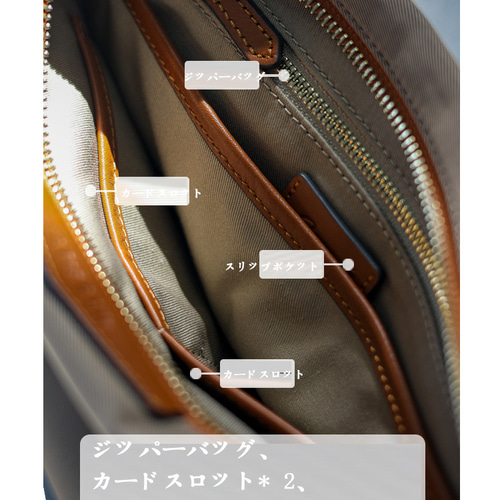 ブラウン ナイロンレザートートバッグ オリジナルデザインナイロンレザートートバッグ トートバッグ LL