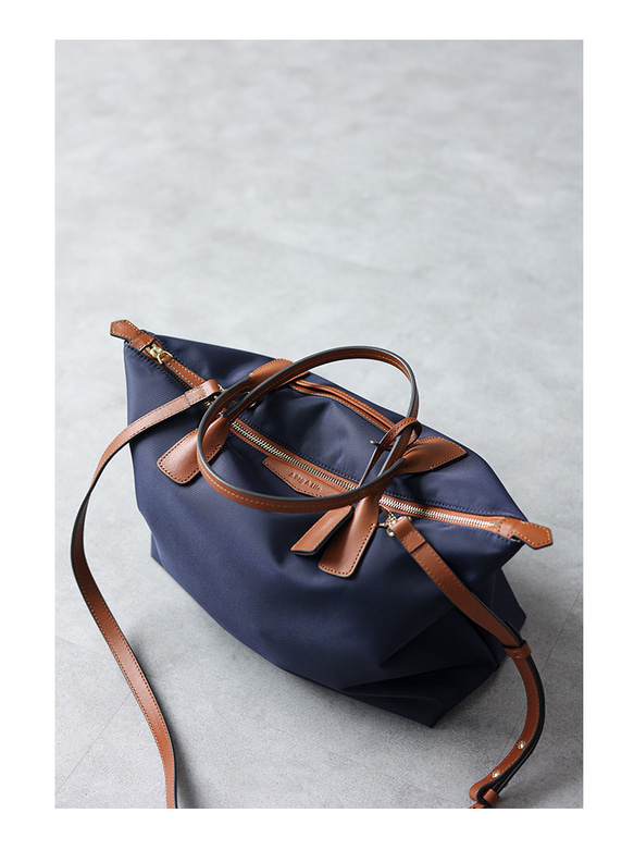 オリジナルデザインナイロンレザートートバッグ 