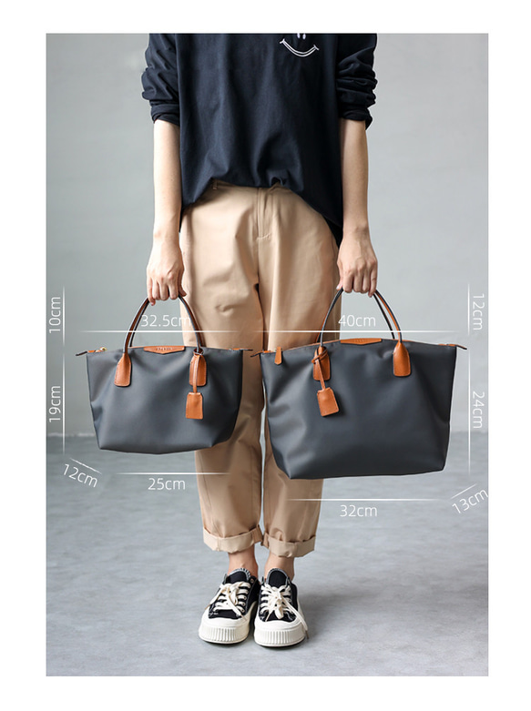 オリジナルデザインナイロンレザートートバッグ 