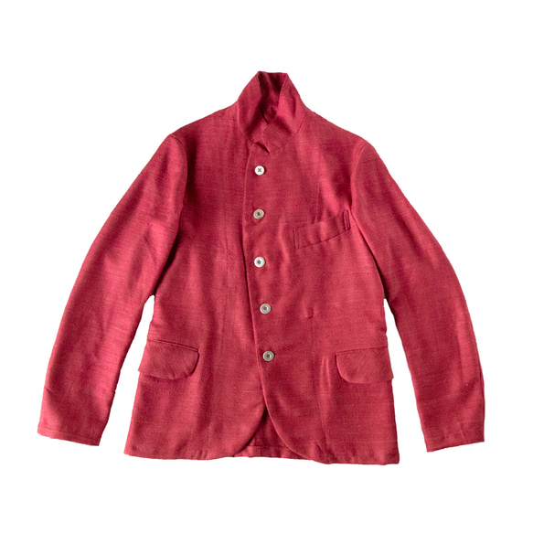 レッド(赤)イギリス製デッドストックシルク、テーラードジャケット 在庫ありサイズM,XXL レッド イギリス製デッドストックシルク テーラードジャケット 在庫ありサイズM XXL この商品は 胸周り cm着丈 cm肩幅 cm袖丈 cm 仕立て