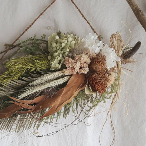 フォルモーサのアナベルのお正月のスワッグしめ縄