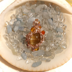 宝石質　ヴィーナスヘアオレンジルチル（１１ｍｍ）　ペンダント 7枚目の画像
