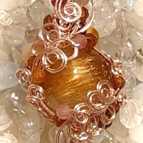 宝石質 ヴィーナスヘアオレンジルチル（11mm） ペンダント