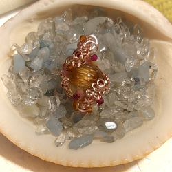 宝石質　ヴィーナスヘアオレンジルチル（１１ｍｍ）　ペンダント 5枚目の画像
