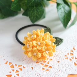 秋デザインカエルさんオレンジ系ラウンドレジンヘアゴム 秋デザイン