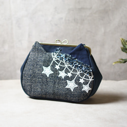 【受注制作】スピカ アズネコがま口バッグ【夜空】 1枚目の画像