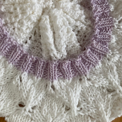 手編み　真っ白なコットンベレー帽 9枚目の画像