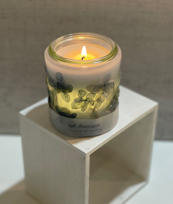 Botanical flower candle人気の青アジサイ再販最終‼︎ LEDティーライトキャンドル付き 送料無料 6枚目の画像