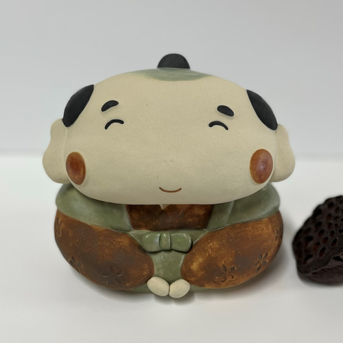 にこにこ福助さん O-224 陶製 /Fukusuke/福助/फुकुसुके