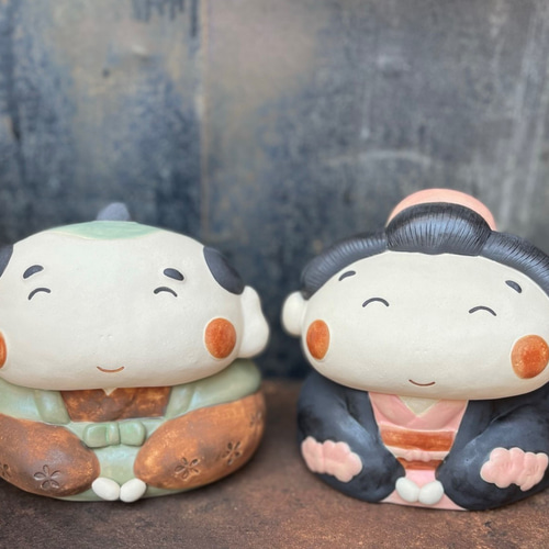 にこにこ福助さん O-224 陶製 /Fukusuke/福助/फुकुसुके