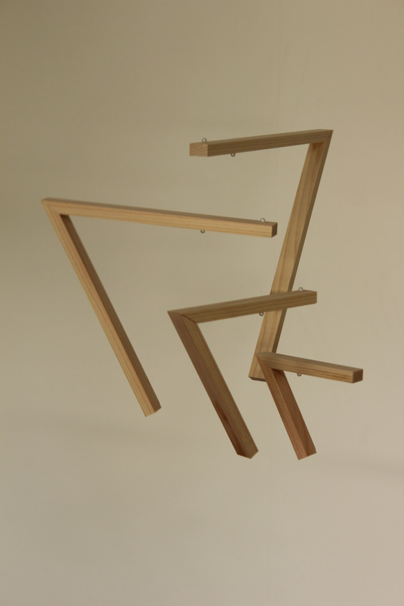 モビール　mobile　北欧デザイン　木工　木製　ヒノキ　インテリア 7枚目の画像