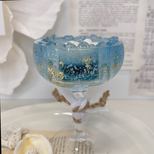 シーグラスキャンドルホルダー】 キャンドル・キャンドル