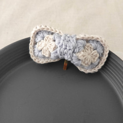 ポニーフック《すみれ》かぎ針編みの北欧風リボンヘアアクセ 1枚目の画像